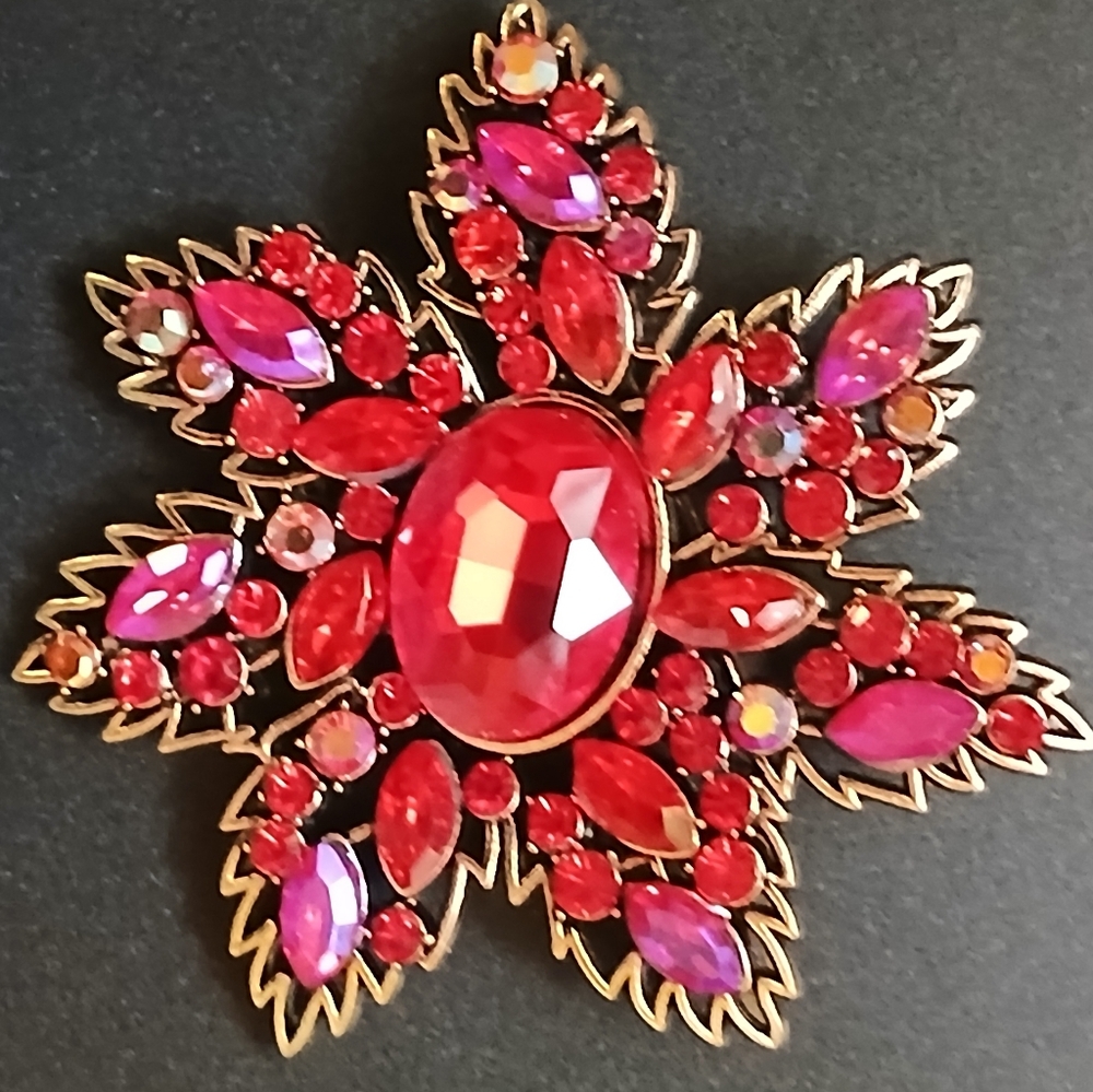 🌲Vibrant Poinsettia Brooch🌲